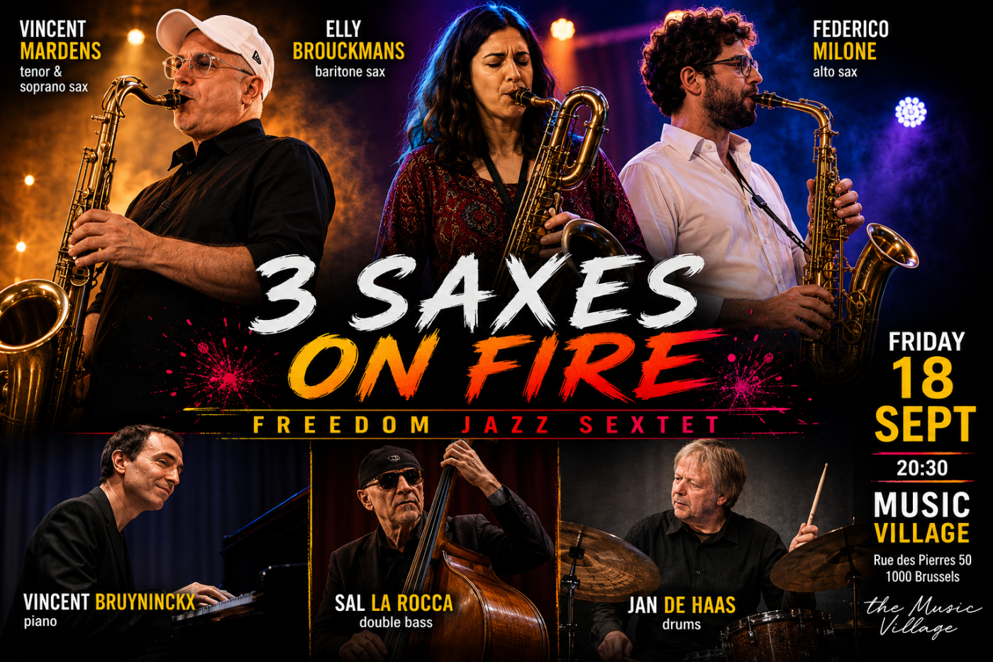 FREEDOM JAZZ 6tet - 3 Saxes on FIRE!