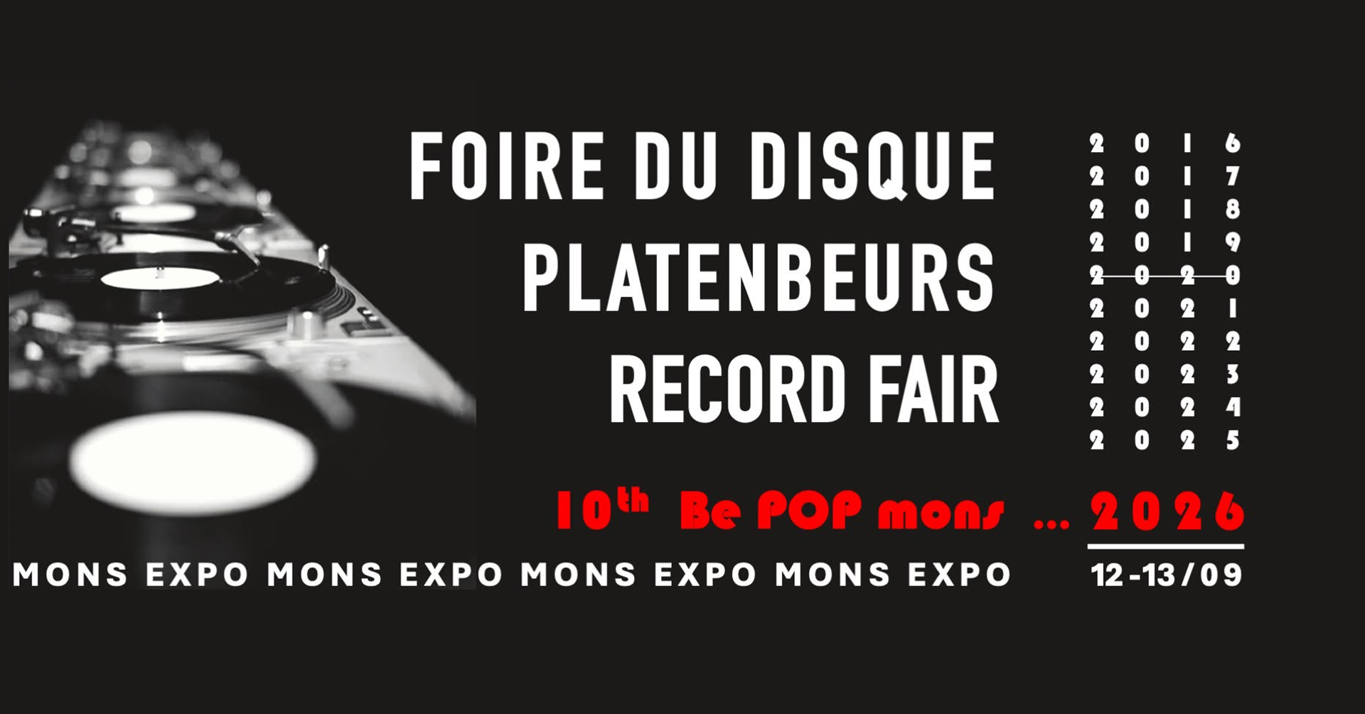 Foire du disque Be POP Mons
